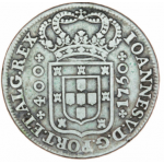 D. João V Cruzado Novo (480 Réis) 1750, sem pedúnculos, prata